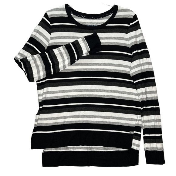 Marc New York Top Womens XL Black White Gray Long Sleeve Crew Neck Pullover Swea - Picture 1 of 10